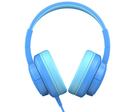 Blackview FITBUDS K1 otroške naglavne slušalke, nastavljive, zložljive, multifunkcijski gumb, klicanje, mikrofon, 2 načina BOOSTED/SAFE, 3.5mm jack, +adapter USB Type-C, modre (Bubble Blue)