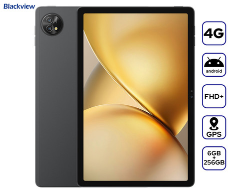 Blackview ZENO 10 tablični računalnik, 11", 3v1 AI, 5G LTE, 6GB+256GB, IPS FHD+, Android, 8800mAh, WIFI 5, Bluetooth, Dual SIM, GPS, QUAD STEREO zvočniki, +ovitek, +dodatki, črn (Shadow Black)