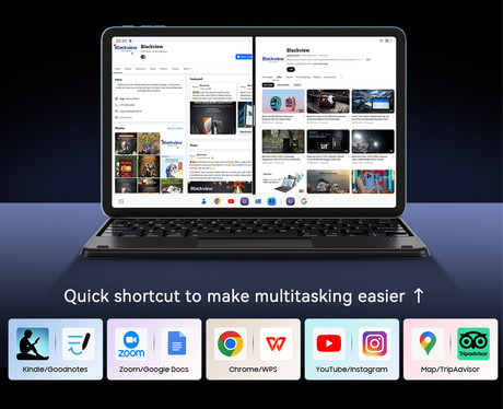 Blackview MEGA 2 tablični računalnik, 12", 4G LTE, 6GB+256GB, IPS 2K, Android, 9000mAh, WIFI 5, Bluetooth, Dual SIM, GPS, AI, stereo zvočniki, +ovitek, +dodatki, siv (Celestial Gray)