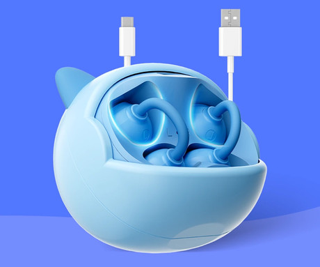 Blackview AIRBUDS K1 brezžične ušesne slušalke, otroške, Bluetooth 6.0, Ear-Clip namestitev, klicanje, mikrofon, polnilna postaja, do 22 ur, IPX4 vodoopornost, USB Type-C, modre (Cheeky Blue)