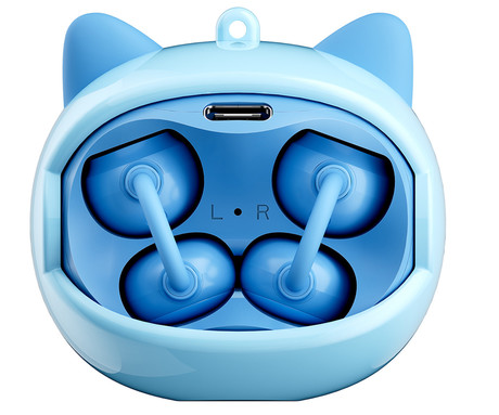 Blackview AIRBUDS K1 brezžične ušesne slušalke, otroške, Bluetooth 6.0, Ear-Clip namestitev, klicanje, mikrofon, polnilna postaja, do 22 ur, IPX4 vodoopornost, USB Type-C, modre (Cheeky Blue)