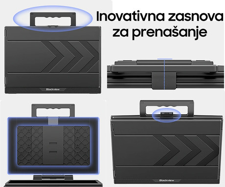 Blackview TABLE 16 trojni prenosni zaslon / monitor, 39cm (15.3"), FHD+, 60Hz, IPS, 300nit, 100% sRGB, 2x USB-C, 1x mini HDMI, univerzalna združljivost, nastavljiv kot, Quick-Fit montaža, LowBlueLight