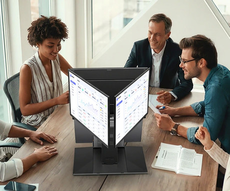 Blackview TABLE 16 trojni prenosni zaslon / monitor, 39cm (15.3"), FHD+, 60Hz, IPS, 300nit, 100% sRGB, 2x USB-C, 1x mini HDMI, univerzalna združljivost, nastavljiv kot, Quick-Fit montaža, LowBlueLight