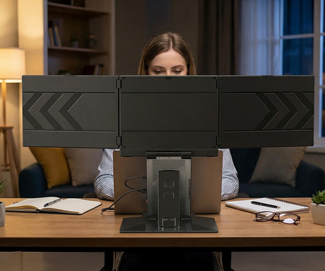Blackview TABLE 16 trojni prenosni zaslon / monitor, 39cm (15.3"), FHD+, 60Hz, IPS, 300nit, 100% sRGB, 2x USB-C, 1x mini HDMI, univerzalna združljivost, nastavljiv kot, Quick-Fit montaža, LowBlueLight