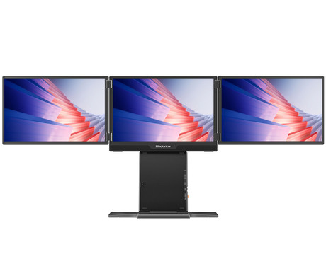 Blackview TABLE 16 trojni prenosni zaslon / monitor, 39cm (15.3"), FHD+, 60Hz, IPS, 300nit, 100% sRGB, 2x USB-C, 1x mini HDMI, univerzalna združljivost, nastavljiv kot, Quick-Fit montaža, LowBlueLight