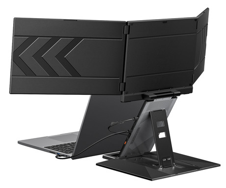 Blackview TABLE 16 trojni prenosni zaslon / monitor, 39cm (15.3"), FHD+, 60Hz, IPS, 300nit, 100% sRGB, 2x USB-C, 1x mini HDMI, univerzalna združljivost, nastavljiv kot, Quick-Fit montaža, LowBlueLight