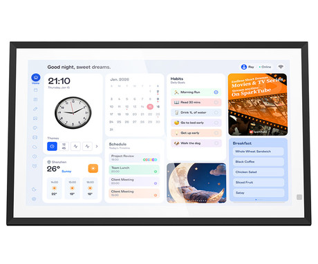 BLACKVIEW NEST 15 pametni foto okvir / koledar / HUB, 39.6cm (15.6"), FHD+ IPS zaslon na dotik, Android OS, WIFI 6, BT 5.4, 3GB RAM, 32GB ROM, do 512GB spomina, zvočnik, stojalo, črn (Classic Black)