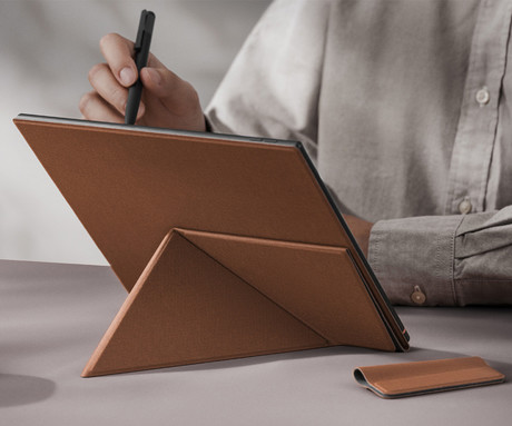 BOOX Note Air5 C originalni ovitek / etui, za model Note Air5 C, preklopni, magnetni, funkcija stojala, 3 načini postavitve, funkcija bujenja zaslona, zelen (Dark Gray Green)