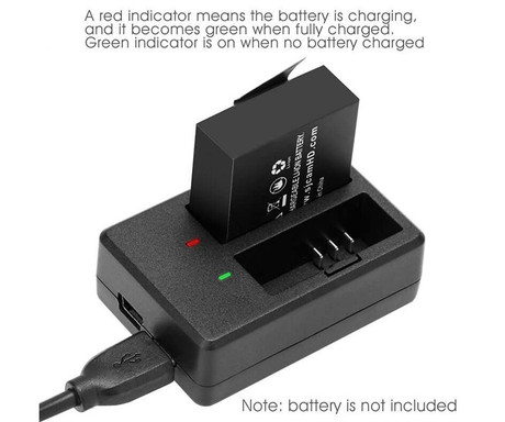 SJCAM DUAL CHARGER polnilec za baterije, za kamere serij SJ4000 / SJ5000 / M10, LED indikator, +kabel, črn