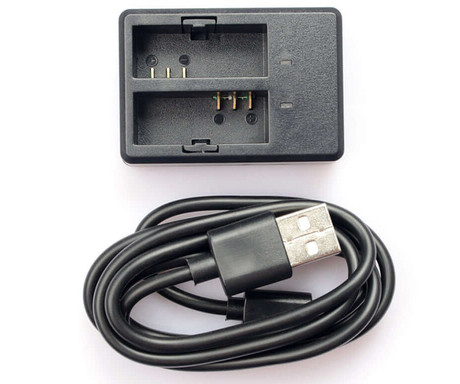 SJCAM DUAL CHARGER polnilec za baterije, za kamere serij SJ4000 / SJ5000 / M10, LED indikator, +kabel, črn