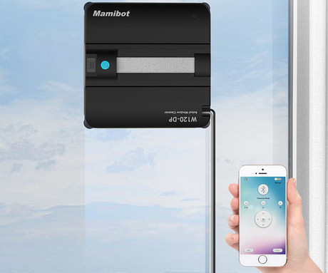 MAMIBOT iGLASSBOT W120-DP 2V1 robotski čistilec oken in površin, mokro čiščenje, AUTO pršenje vode, senzorji, načrtovanje poti, AI tehnologija, UPS baterija, daljinec, aplikacija, bel (Cloud White)