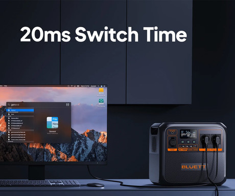 BLUETTI AC180P prenosna polnilna postaja, 1800W moč, 1440Wh baterija, polnjenje / napajanje naprav, BMS sistem, aplikacija, 2x AC, 1x DC 12V, 4x USB-A, 1x USB-C, 1x 15W Qi, zaslon, ročaj, črna