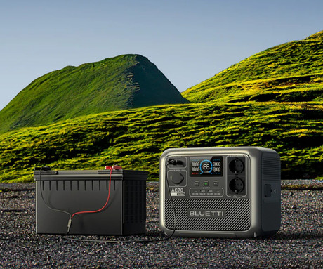 BLUETTI AC70 prenosna polnilna postaja, 1000W moč, 768Wh baterija, polnjenje / napajanje naprav, BMS sistem, aplikacija, 2x AC, 1x DC 12V, 2x USB-A, 2x USB-C, zaslon, ročaj, črna