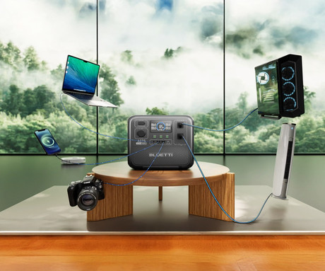 BLUETTI AC70 prenosna polnilna postaja, 1000W moč, 768Wh baterija, polnjenje / napajanje naprav, BMS sistem, aplikacija, 2x AC, 1x DC 12V, 2x USB-A, 2x USB-C, zaslon, ročaj, črna