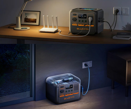 BLUETTI AC50P prenosna polnilna postaja, 700W moč, 504Wh baterija, polnjenje / napajanje naprav, AI BMS sistem, aplikacija, 1x AC, 1x DC 12V, 1x USB-A, 2x USB-C, zaslon, ročaj, črna