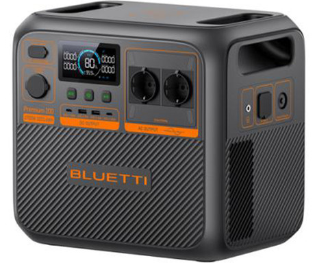 BLUETTI PREMIUM 200 V2 prenosna polnilna postaja, 2600W moč, 2074Wh baterija, polnjenje / napajanje naprav, AI BMS sistem, aplikacija, 2x AC, 1x DC 12V, 2x USB-A, 2x USB-C, zaslon, ročaj, črna