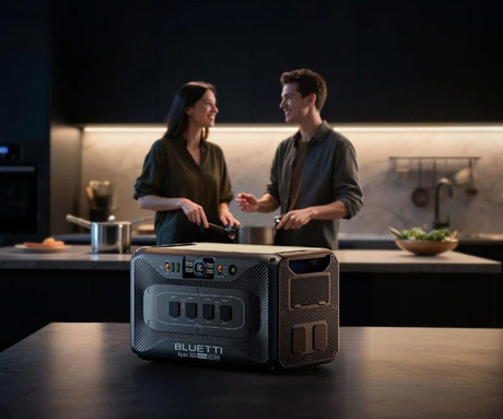 BLUETTI APEX 300 prenosna polnilna postaja, 3840W moč, 2764Wh baterija, polnjenje / napajanje naprav, AI BMS sistem, aplikacija, WIFI, Bluetooth, vojaški standard zaščite, 4x AC, zaslon, ročaji, črna