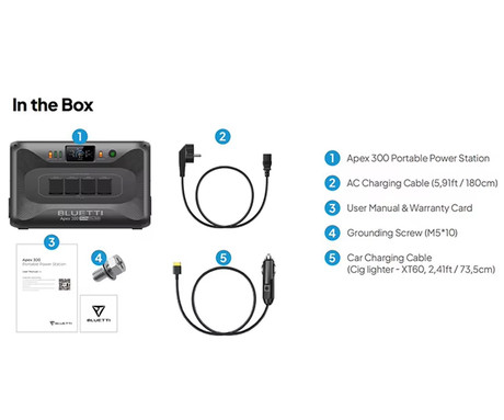 BLUETTI APEX 300 prenosna polnilna postaja, 3840W moč, 2764Wh baterija, polnjenje / napajanje naprav, AI BMS sistem, aplikacija, WIFI, Bluetooth, vojaški standard zaščite, 4x AC, zaslon, ročaji, črna