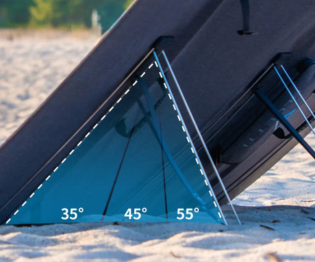 BLUETTI PV200 prenosni solarni panel, 200W moč, polnjenje polnilnih postaj, zložljiva oblika, stojalo, ročaj, UV odpornost, IP65 vodoodpornost, ETFE prevleka, MC4 konektor, črn