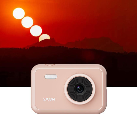 SJCAM FUNCAM otroški fotoaparat / kamera, 1080p Full HD, 12MP, 2" zaslon, polnilna baterija, mikrofon, zvočnik, časovni zamik, časovnik / timer, igre, roza