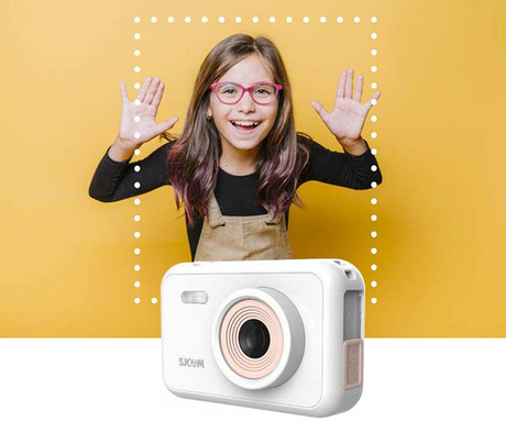 SJCAM FUNCAM otroški fotoaparat / kamera, 1080p Full HD, 12MP, 2" zaslon, polnilna baterija, mikrofon, zvočnik, časovni zamik, časovnik / timer, igre, roza