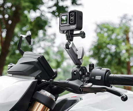 SJCAM nosilec za krmilo motorja za akcijsko športno kamero, črno-srebrn