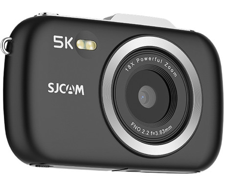 SJCAM ZV100 digitalni fotoaparat, 5K Ultra HD+, 80MP, 2.8" TFT zaslon, 18x digitalni ZOOM, FLASH bliskavica, polnilna baterija, AUTO fokus, 5 PRESET načinov, mikrofon, zvočnik, +dodatki, črn