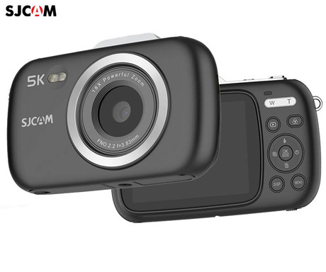 SJCAM ZV100 digitalni fotoaparat, 5K Ultra HD+, 80MP, 2.8" TFT zaslon, 18x digitalni ZOOM, FLASH bliskavica, polnilna baterija, AUTO fokus, 5 PRESET načinov, mikrofon, zvočnik, +dodatki, črn