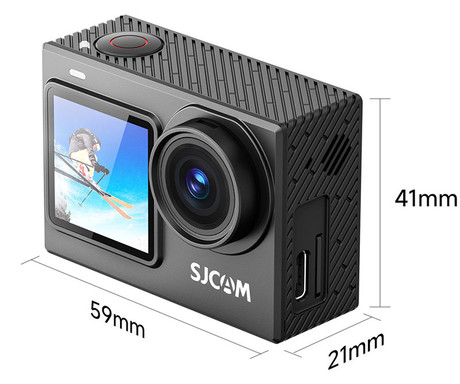 SJCAM SJ6 ULTRA akcijska športna kamera, 4K Ultra HD, dvojni zaslon, 6-osna stabilizacija, polnilna baterija, 166° snemalni kot, Dual WIFI, aplikacija, +dodatki, črna