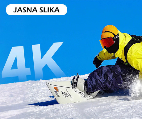 SJCAM SJ6 ULTRA akcijska športna kamera, 4K Ultra HD, dvojni zaslon, 6-osna stabilizacija, polnilna baterija, 166° snemalni kot, Dual WIFI, aplikacija, +dodatki, črna