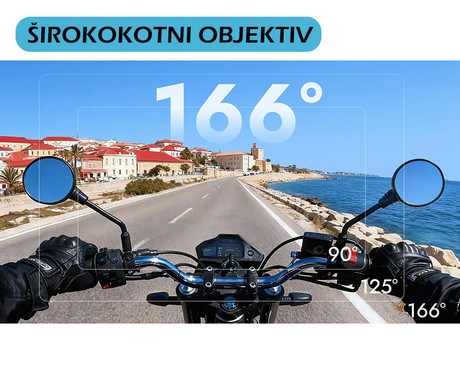 SJCAM SJ6 ULTRA akcijska športna kamera, 4K Ultra HD, dvojni zaslon, 6-osna stabilizacija, polnilna baterija, 166° snemalni kot, Dual WIFI, aplikacija, +dodatki, črna