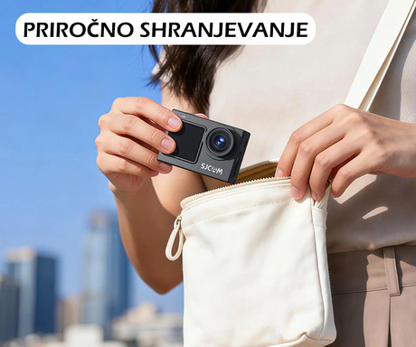 SJCAM SJ6 ULTRA akcijska športna kamera, 4K Ultra HD, dvojni zaslon, 6-osna stabilizacija, polnilna baterija, 166° snemalni kot, Dual WIFI, aplikacija, +dodatki, črna