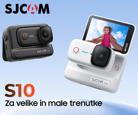 SJCAM S10 akcijska športna kamera, 4K Ultra HD, 2.51" FLIP zaslon, SteadyMotion 2.0, 8x ZOOM, Boost Pod ohišje / baterija, 160° snemalni kot, WIFI 5G, 5M vodoodpornost, aplikacija, +dodatki, črna