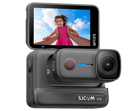 SJCAM S10 akcijska športna kamera, 4K Ultra HD, 2.51" FLIP zaslon, SteadyMotion 2.0, 8x ZOOM, Boost Pod ohišje / baterija, 160° snemalni kot, WIFI 5G, 5M vodoodpornost, aplikacija, +dodatki, črna