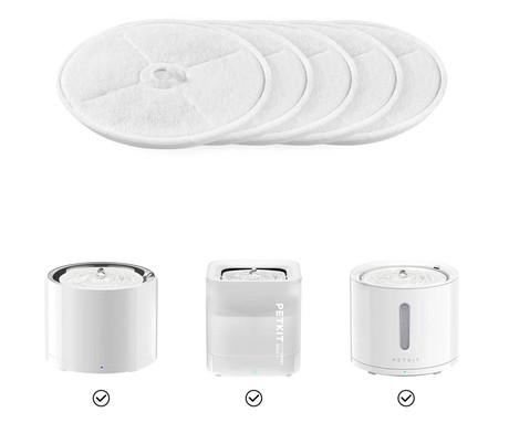 PETKIT FILTER UNIT 3.0 komplet filtrov za pametno vodno fontano, 5 kos, za modele EverSweet 3 Pro / EverSweet 3 Pro UVC / EverSweet Solo 2 / EverSweet Solo SE, večplastni filtracijski sistem, bel