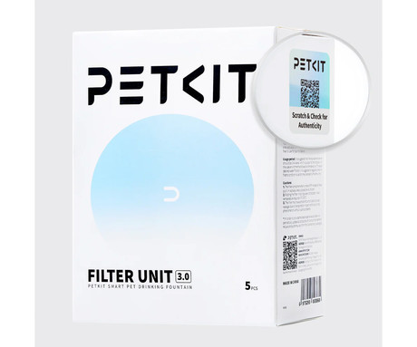 PETKIT FILTER UNIT 3.0 komplet filtrov za pametno vodno fontano, 5 kos, za modele EverSweet 3 Pro / EverSweet 3 Pro UVC / EverSweet Solo 2 / EverSweet Solo SE, večplastni filtracijski sistem, bel