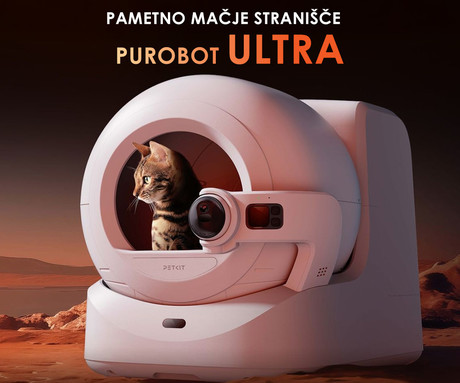 PETKIT PUROBOT ULTRA pametno mačje stranišče, za vse velikosti, AI 180° kamera + zdravje, 360° varnostna zaščita, ShieldBase zasnova, QUAD nadzor vonjav, AUTO delovanje, WIFI, aplikacija, 82x61x53cm