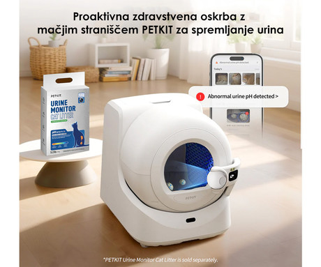 PETKIT PUROBOT ULTRA pametno mačje stranišče, za vse velikosti, AI 180° kamera + zdravje, 360° varnostna zaščita, ShieldBase zasnova, QUAD nadzor vonjav, AUTO delovanje, WIFI, aplikacija, 82x61x53cm