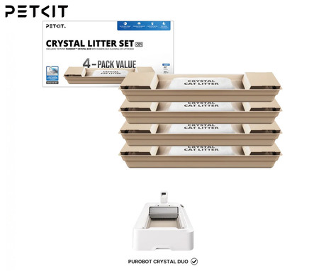 PETKIT CRYSTAL CAT LITTER komplet kristalne mačje stelje / peska, 4 vreče, 6X nadzor vonjav, hitro strjevanje, brez prahu, nelepljivi materiali