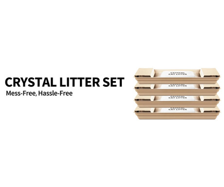 PETKIT CRYSTAL CAT LITTER komplet kristalne mačje stelje / peska, 4 vreče, 6X nadzor vonjav, hitro strjevanje, brez prahu, nelepljivi materiali