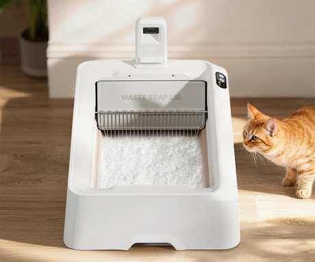 PETKIT PUROBOT CRYSTAL DUO pametno mačje stranišče, za vse velikosti, AI kamera + zdravje, varnostni senzorji, 2-stransko grabljenje, Double nadzor vonjav, tiho delovanje, WIFI, aplikacija, 82x51x33cm