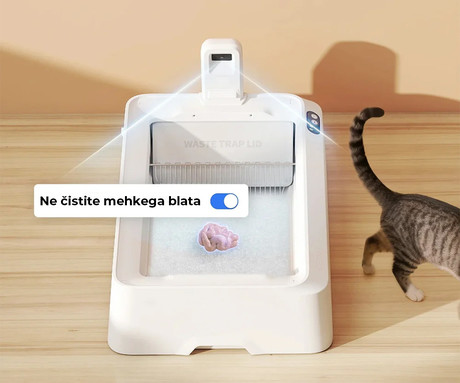 PETKIT PUROBOT CRYSTAL DUO pametno mačje stranišče, za vse velikosti, AI kamera + zdravje, varnostni senzorji, 2-stransko grabljenje, Double nadzor vonjav, tiho delovanje, WIFI, aplikacija, 82x51x33cm