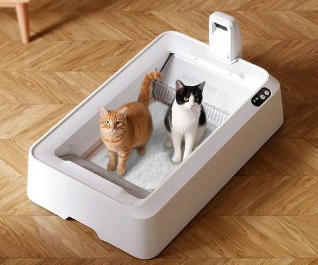 PETKIT PUROBOT CRYSTAL DUO pametno mačje stranišče, za vse velikosti, AI kamera + zdravje, varnostni senzorji, 2-stransko grabljenje, Double nadzor vonjav, tiho delovanje, WIFI, aplikacija, 82x51x33cm