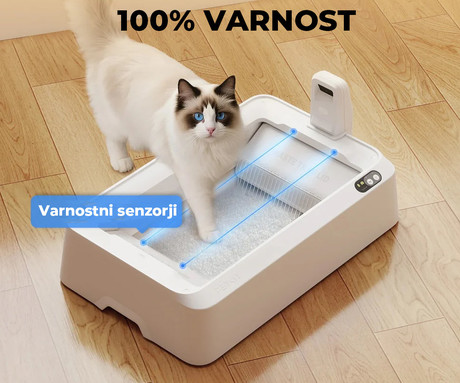 PETKIT PUROBOT CRYSTAL DUO pametno mačje stranišče, za vse velikosti, AI kamera + zdravje, varnostni senzorji, 2-stransko grabljenje, Double nadzor vonjav, tiho delovanje, WIFI, aplikacija, 82x51x33cm