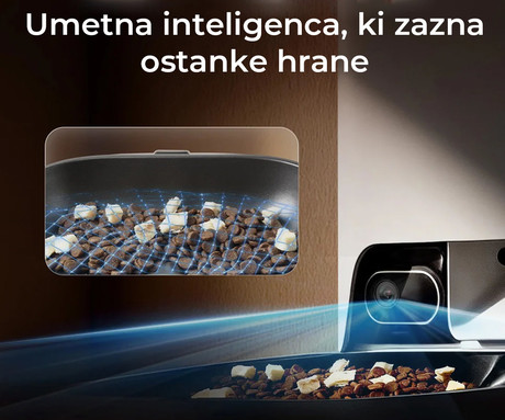 PETKIT YUMSHARE DUAL HOPPER 2 pametni dozirnik hrane, za pse / mačke, 5L prostornina, AI zaznavanje, urnik hranjenja, FHD kamera, IR Night Vision, WIFI, aplikacija, mikrofon, zvočnik, 36x29x25cm