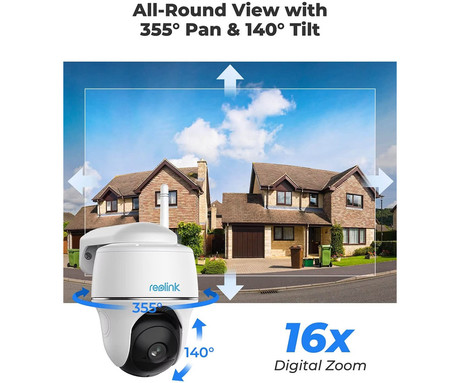Reolink ARGUS B430 IP kamera, 5MP 2K+ Super HD, WIFI, 355° vrtenje, 21.6Wh baterija, AI zaznavanje, barvni Night Vision, aplikacija, dvosmerna komunikacija, pametni alarm, IP64 vodoodpornost, bela