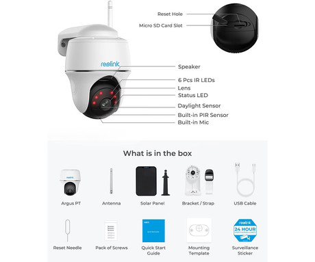 Reolink ARGUS B430 IP kamera, 5MP 2K+ Super HD, WIFI, 355° vrtenje, 21.6Wh baterija, AI zaznavanje, barvni Night Vision, aplikacija, dvosmerna komunikacija, pametni alarm, IP64 vodoodpornost, bela
