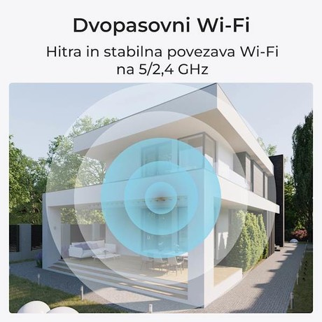 Reolink LUMUS E430 IP kamera, 4MP Super HD, Dual WIFI 6, AI zaznavanje, barvni Night Vision, aplikacija, dvosmerna komunikacija, pametni alarm, IP65 vodoodpornost, bela