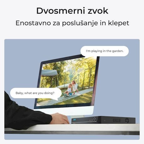 Reolink NVS36 snemalna enota, 36 kanalov, 3 trdi diski, 8 alarmnih vhodov, dvosmerni zvok, črna