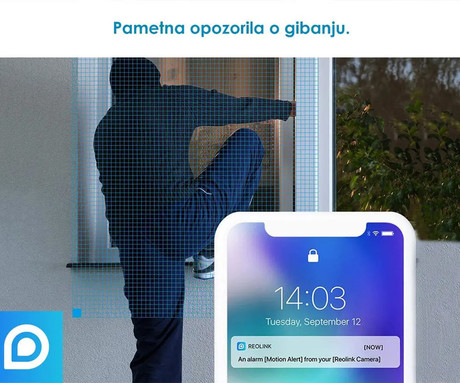 Reolink ARGUS B320 IP kamera, baterijska, Wi-Fi, zaznavanje, 3MP Super HD, 6x zoom, nočno snemanje, črna